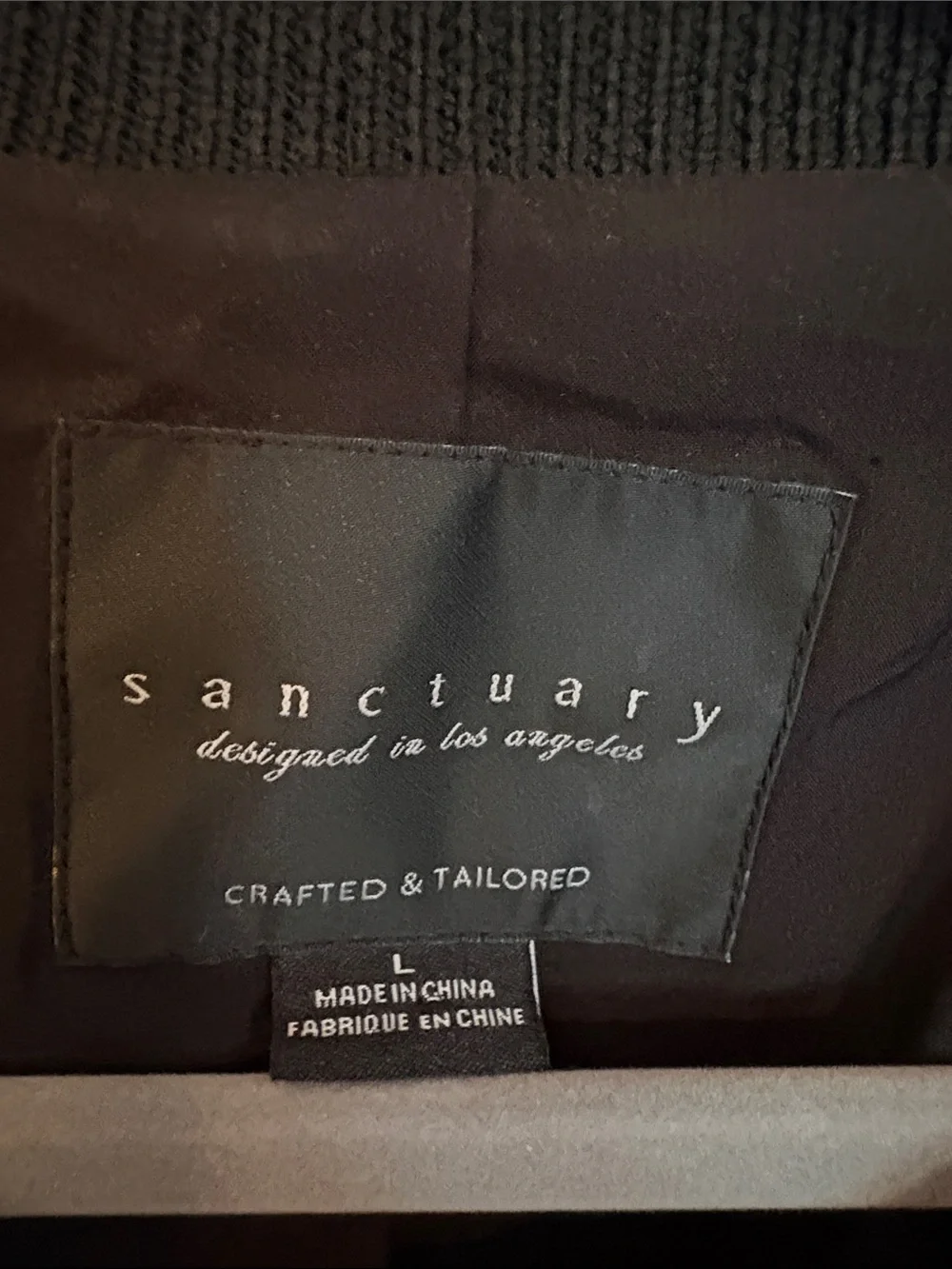 Sanctuary Black Teddy Button-Front Jacket size large